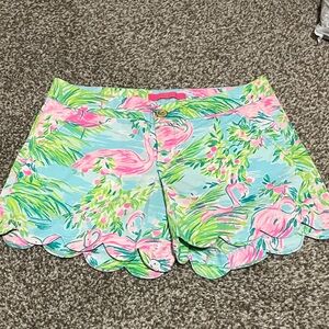 Lilly Pulitzer flamingo print shorts - size 0